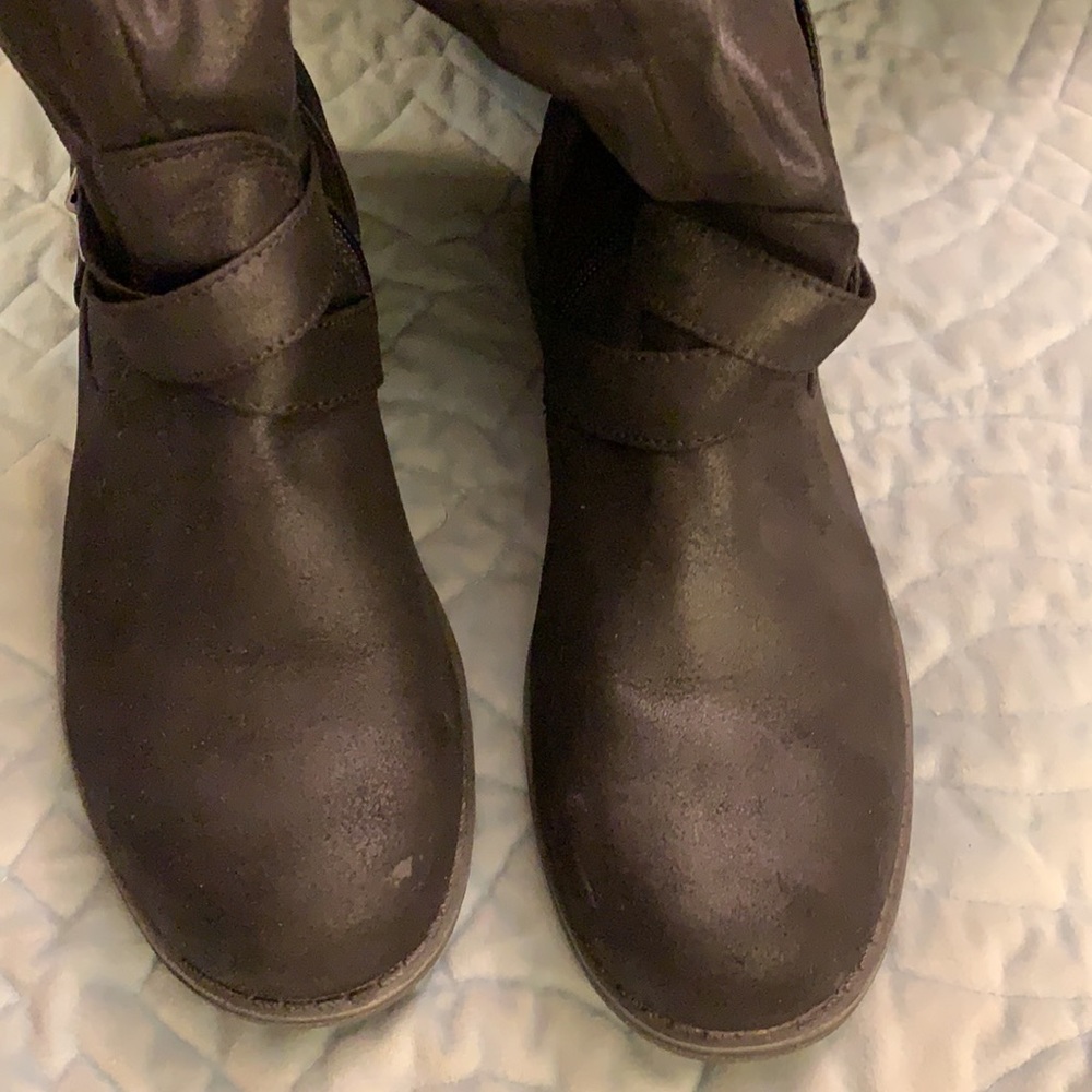 Just Fabulous Carmona Black Faux Leather Over the Knee Riding Boots. - Picture 4 of 8
